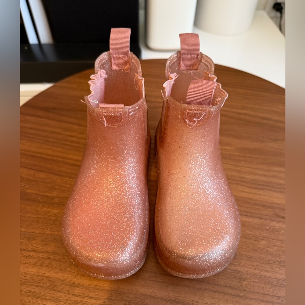 Zara Shimmering Rose Gold Kids Boots